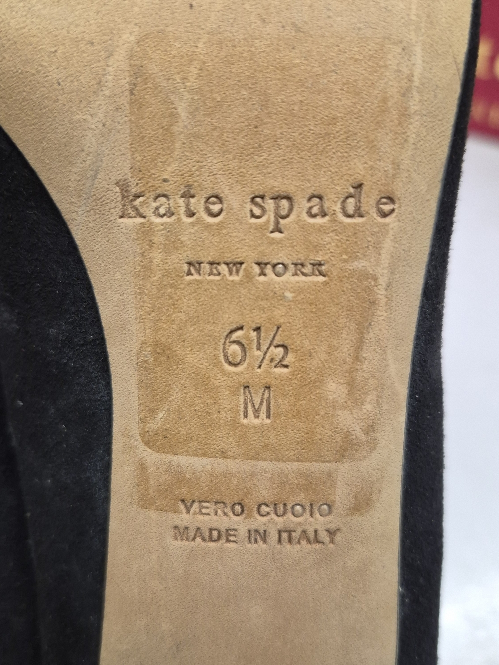 Kate Spade Black Suede Pointed-Toe Block Heel Pumps - Picture 13 of 15